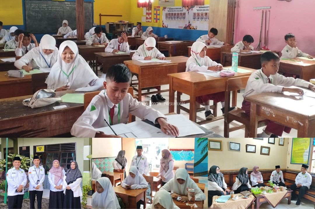 Kepala Kemenag Kota Pasuruan Lakukan Monev Ujian Madrasah dan UAN PKPPS di Ponpes Roudlotus Salamah